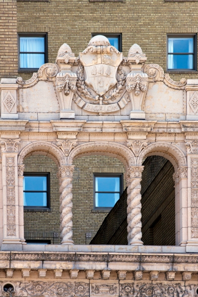 Original Bigelow Hotel Emblem Above the 25th Street Entrance