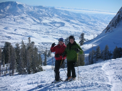 One of The Hotel's Owner Enjoying A Blue Bird Day at Snowbasin Ski Resort